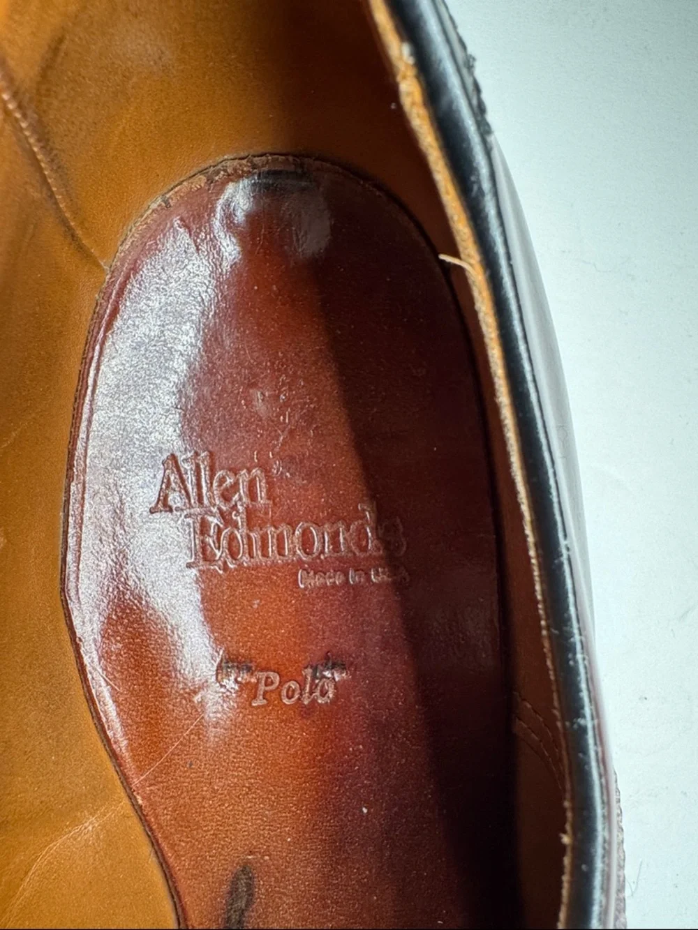 Allen Edmonds Polo Two-Tone Black and Burgundy Derby Oxfords 12 leather office